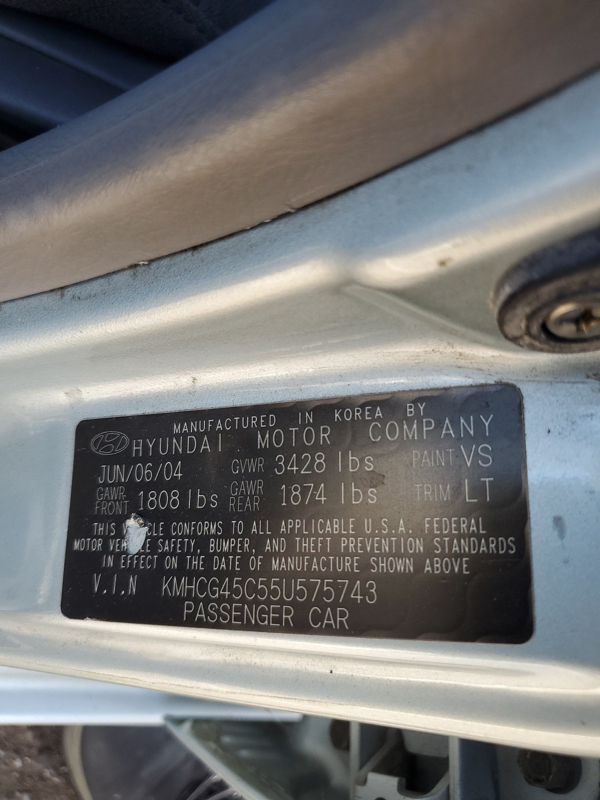 KMHCG45C55U575743 2005 Hyundai Accent Gl