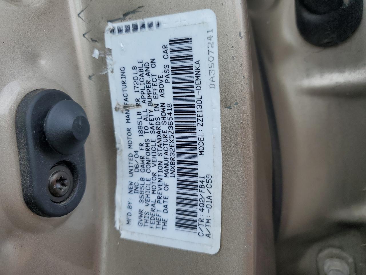 2005 Toyota Corolla Ce VIN: 1NXBR32EX5Z365418 Lot: 64163704