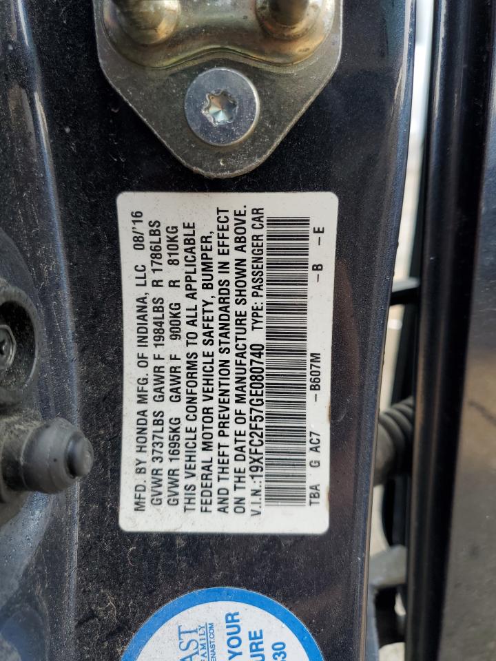 19XFC2F57GE080740 2016 Honda Civic Lx