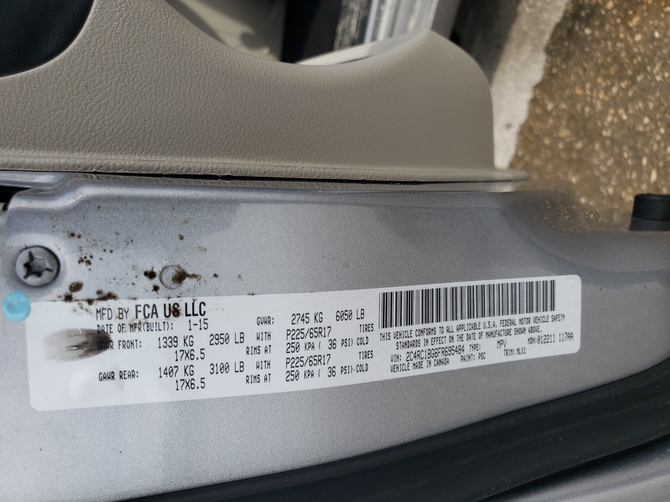 2C4RC1BG6FR695484 2015 Chrysler Town & Country Touring