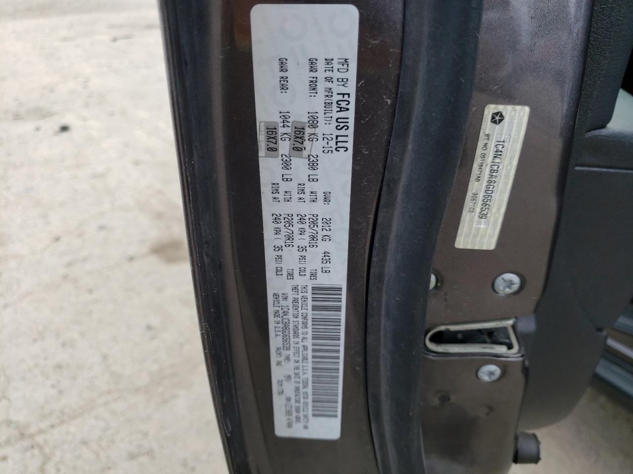 2016 Jeep Compass Sport VIN: 1C4NJCBA8GD656539 Lot: 65134834