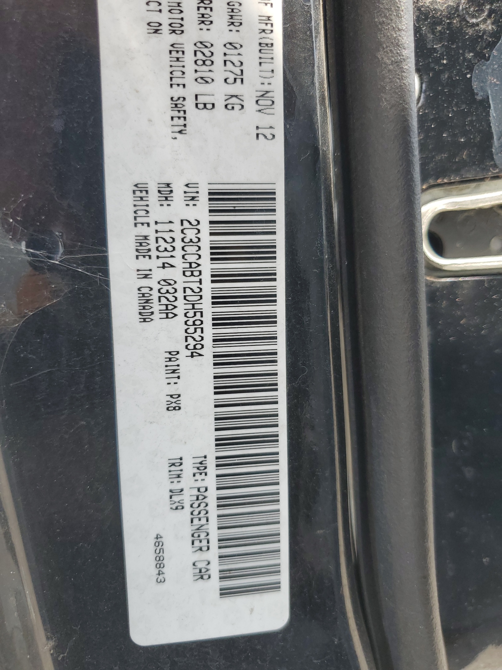 2C3CCABT2DH595294 2013 Chrysler 300 S