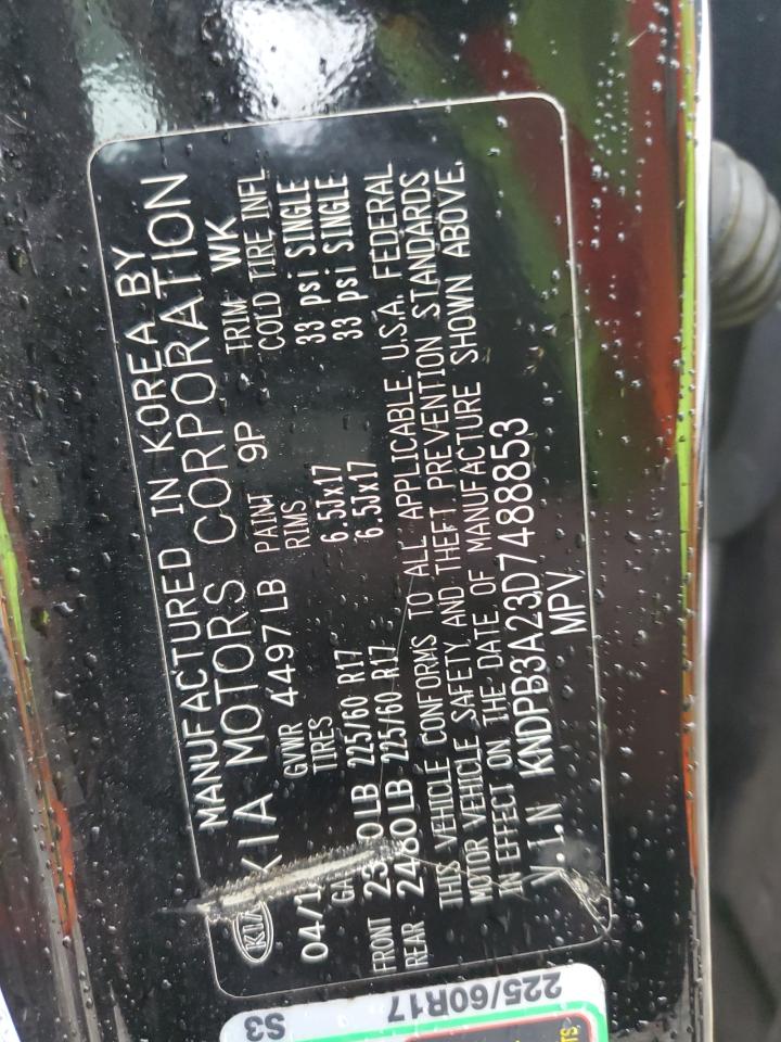 2013 Kia Sportage Base VIN: KNDPB3A23D7488853 Lot: 63691864