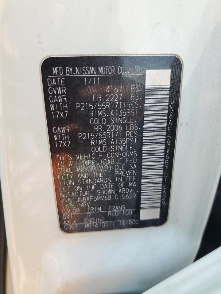 2011 Nissan Juke S VIN: JN8AF5MV6BT015629 Lot: 63436554