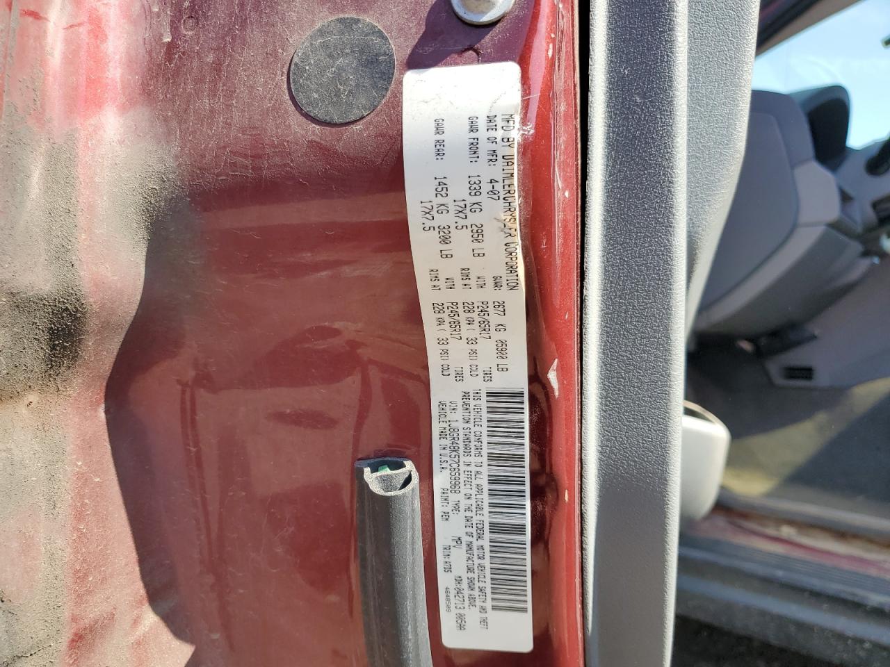 2007 Jeep Grand Cherokee Laredo VIN: 1J8GR48K57C659968 Lot: 63545434