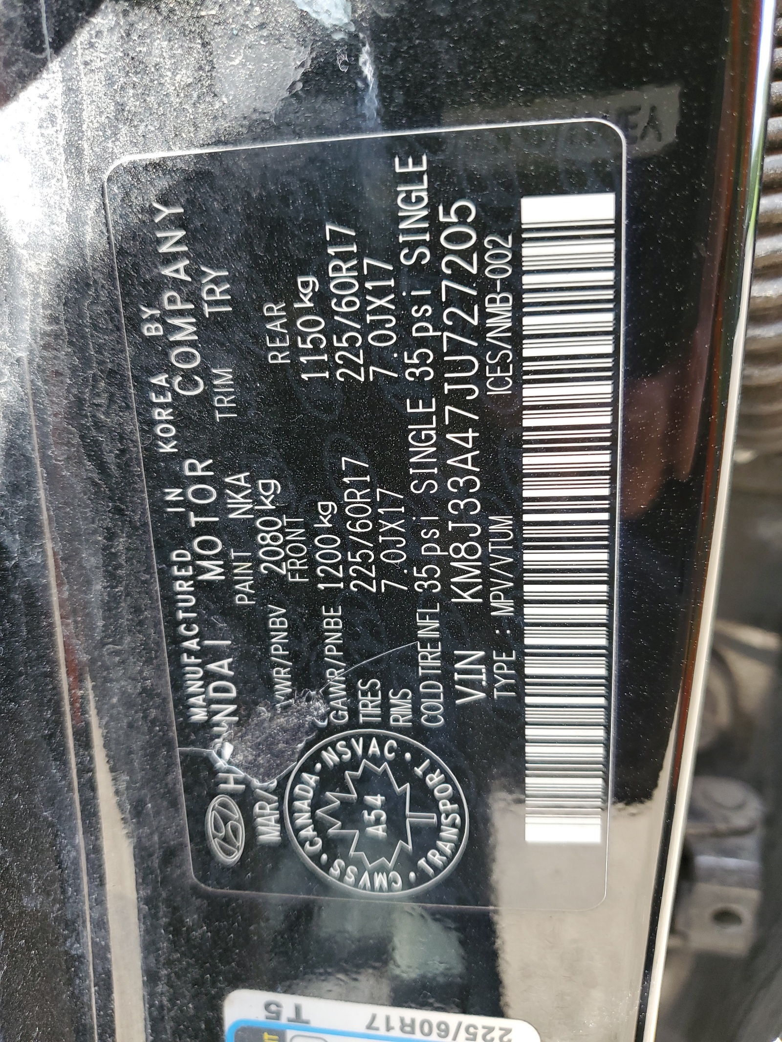 KM8J33A47JU727205 2018 Hyundai Tucson Sel