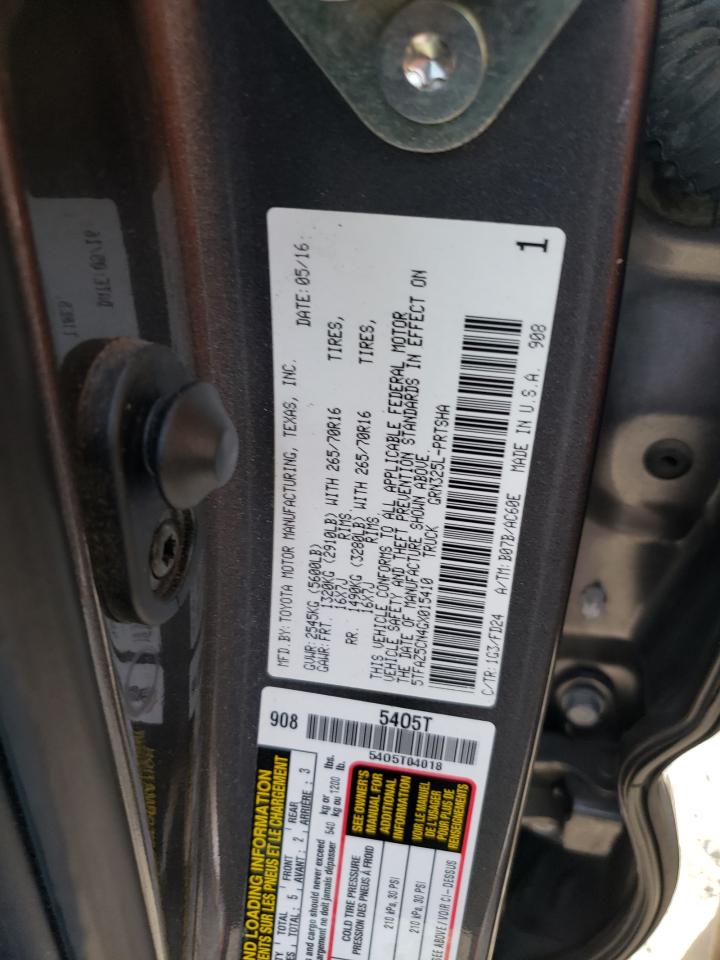 2016 Toyota Tacoma Double Cab VIN: 5TFAZ5CN4GX015410 Lot: 63076194