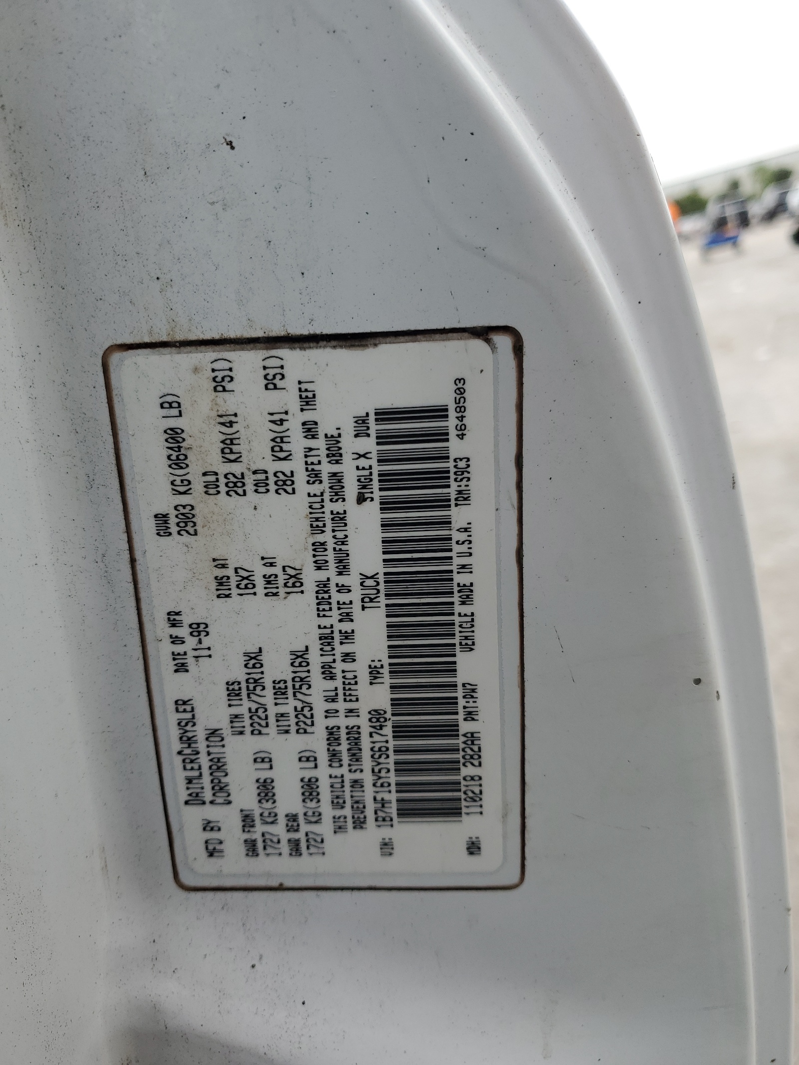 1B7HF16Y5YS617480 2000 Dodge Ram 1500