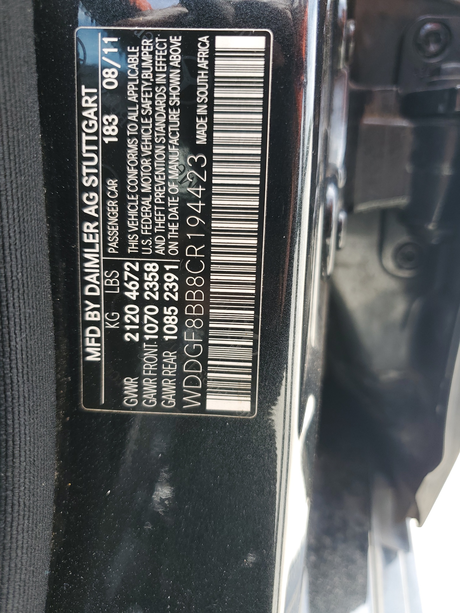 WDDGF8BB8CR194423 2012 Mercedes-Benz C 300 4Matic