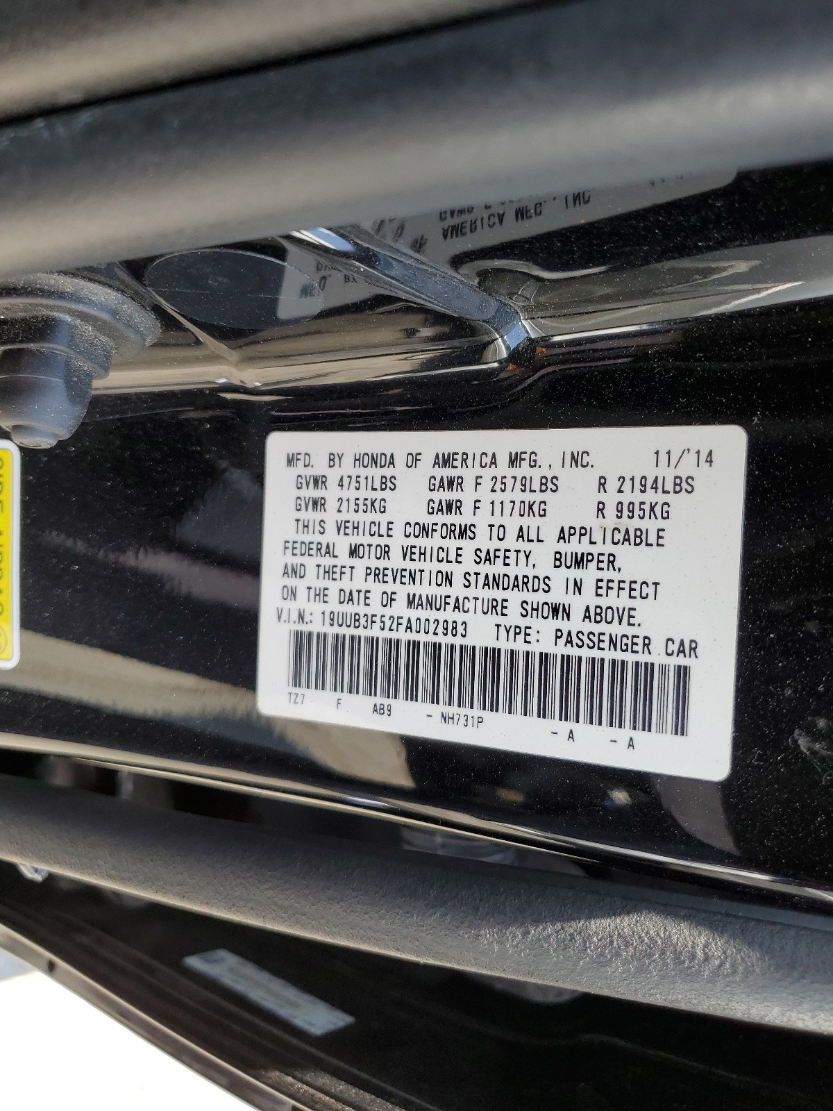 19UUB3F52FA002983 2015 Acura Tlx Tech