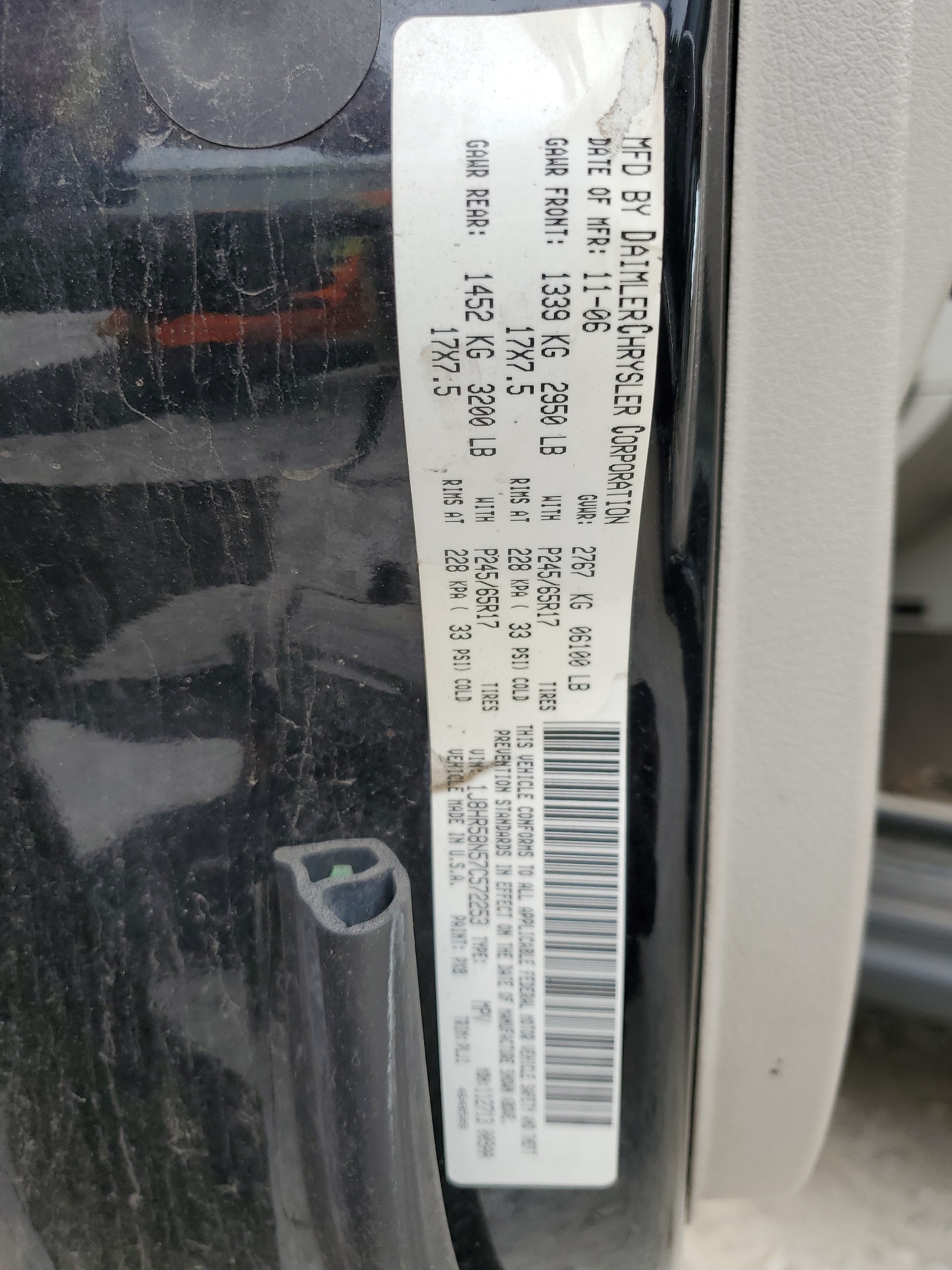 1J8HR58N57C572253 2007 Jeep Grand Cherokee Limited