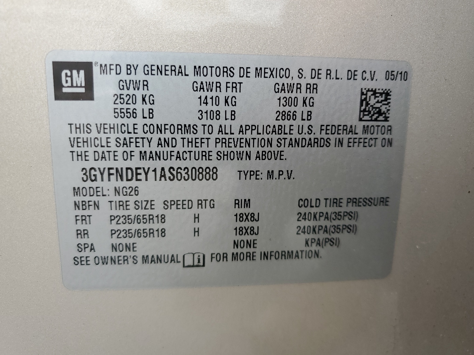 3GYFNDEY1AS630888 2010 Cadillac Srx Luxury Collection