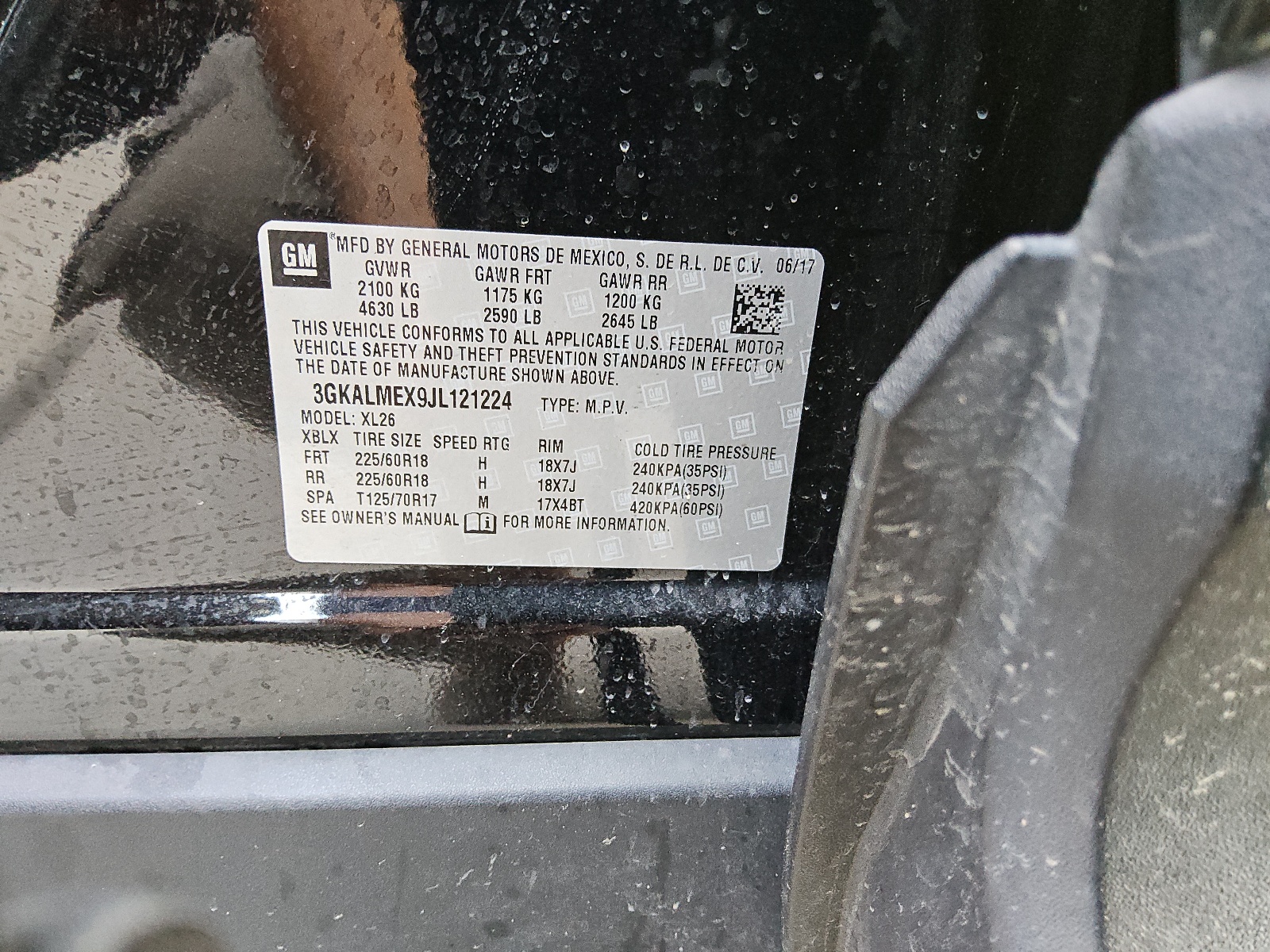 3GKALMEX9JL121224 2018 GMC Terrain Sle