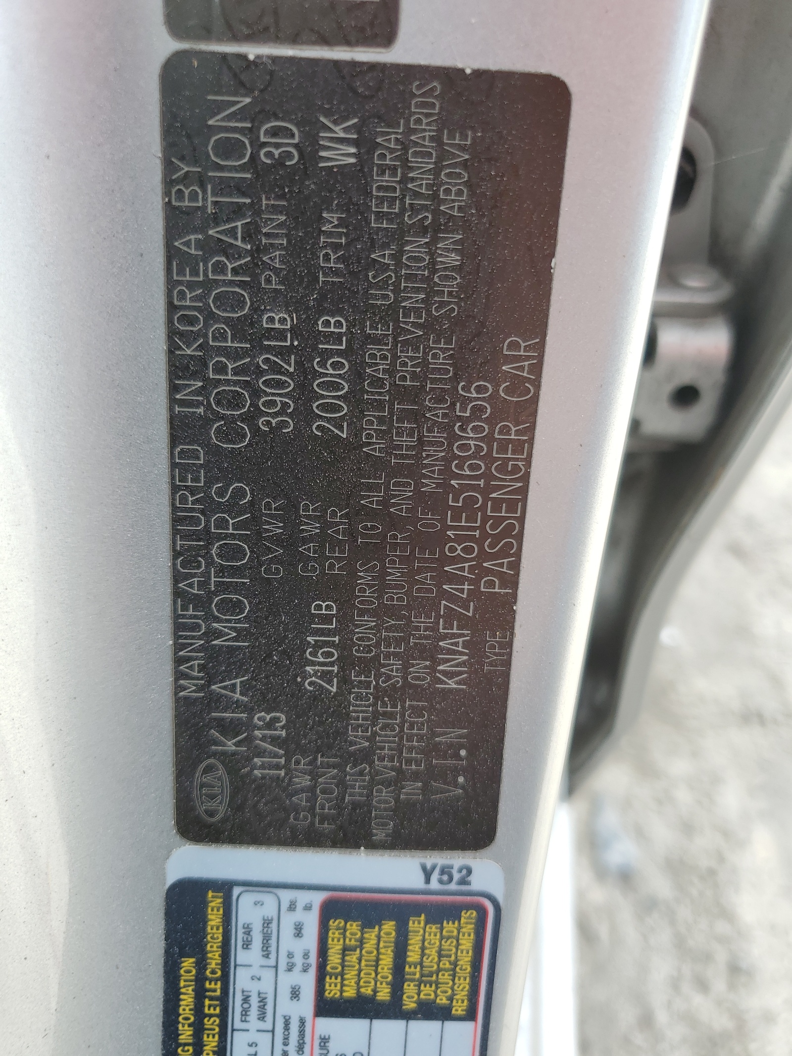 KNAFZ4A81E5169656 2014 Kia Forte Ex