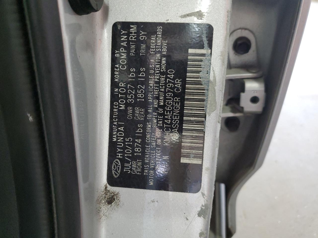 2016 Hyundai Accent Se VIN: KMHCT4AE6GU979740 Lot: 61215564