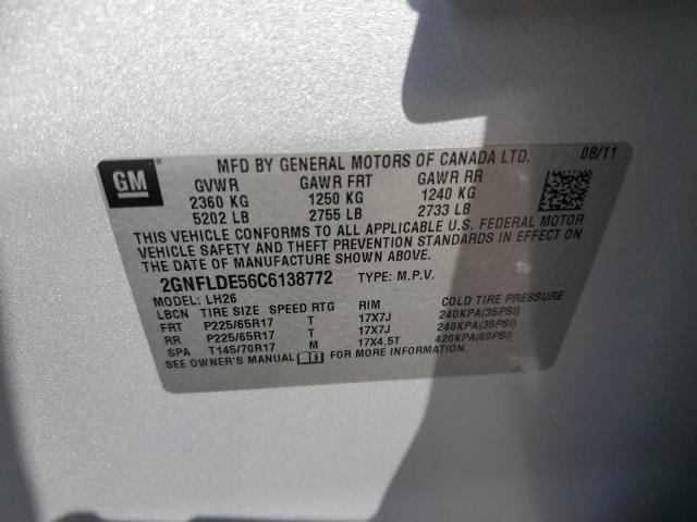 2GNFLDE56C6138772 | 2012 Chevrolet equinox lt