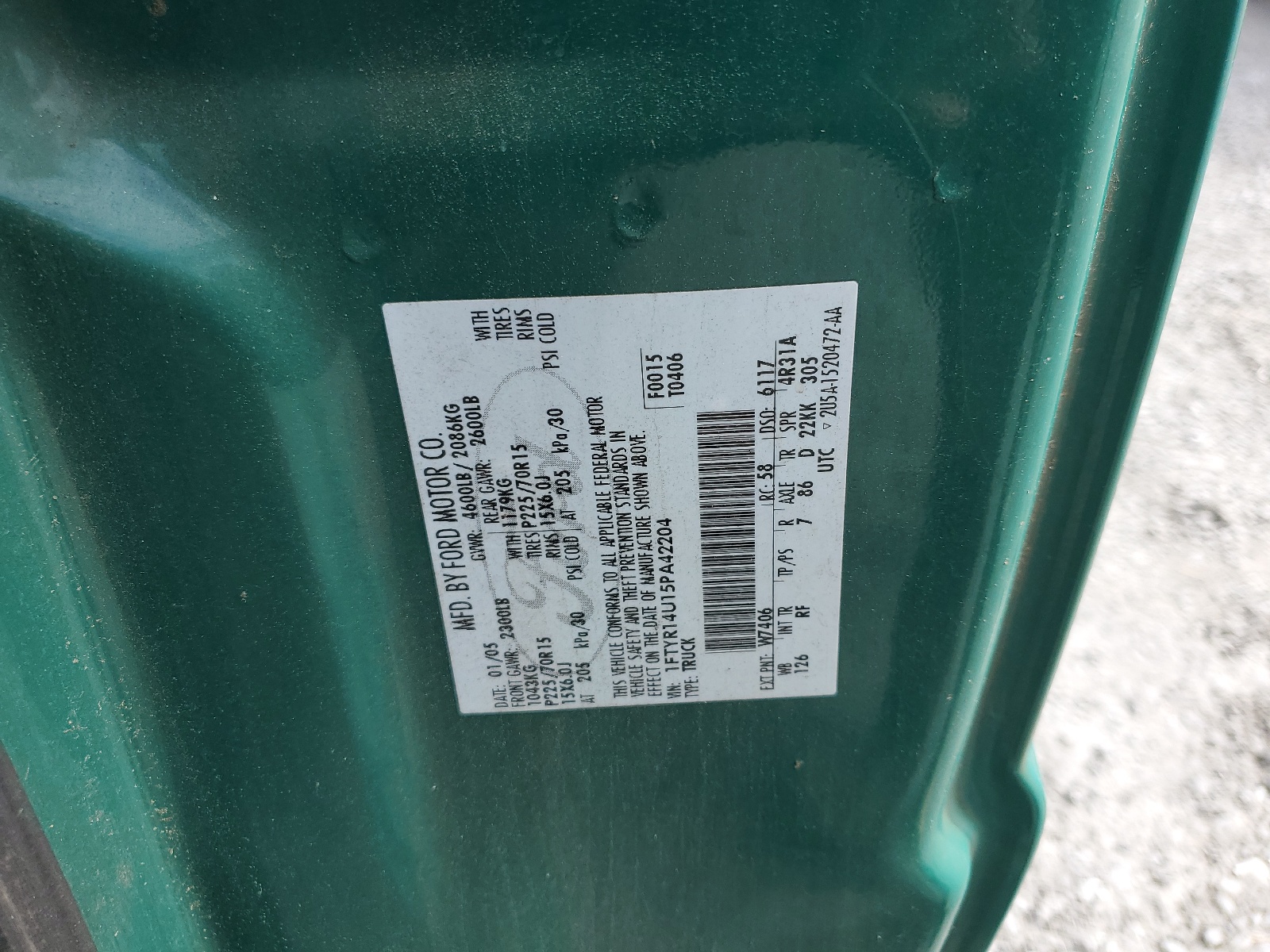 1FTYR14U15PA42204 2005 Ford Ranger Super Cab