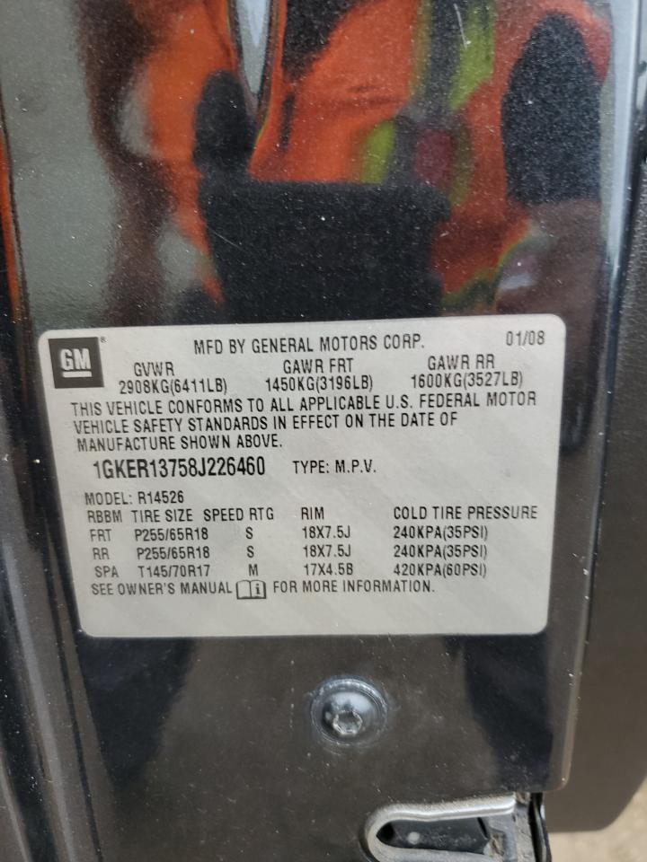 2008 GMC Acadia Sle VIN: 1GKER13758J226460 Lot: 92023605