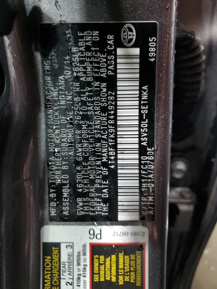 4T4BF1FK9FR449282 2015 Toyota Camry Le