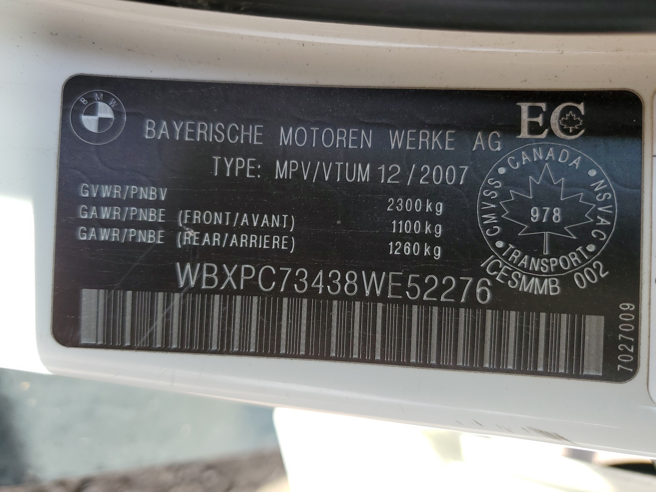 WBXPC73438WE52276 2008 BMW X3 3.0I