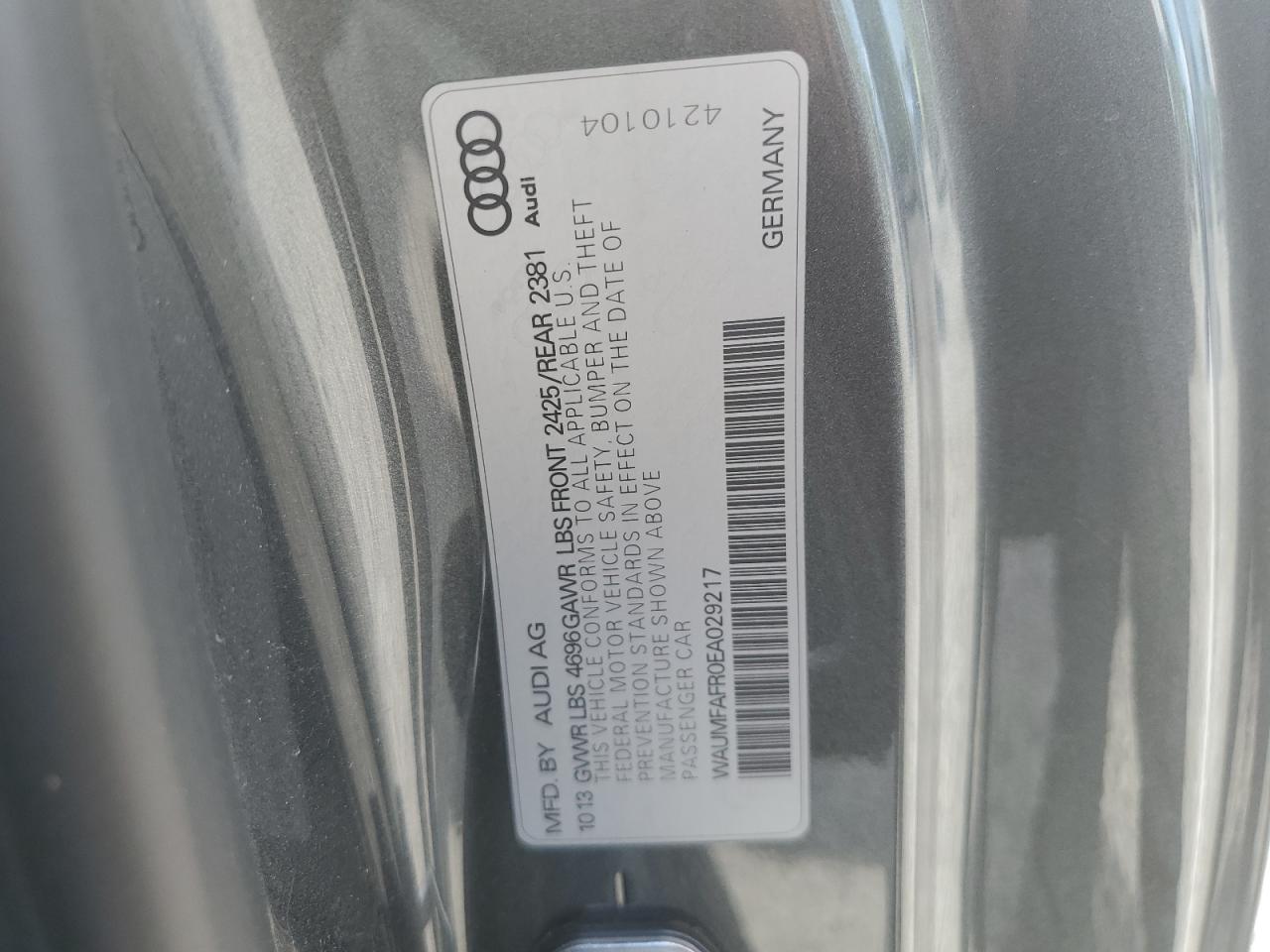 WAUMFAFR0EA029217 2014 Audi A5 Premium Plus