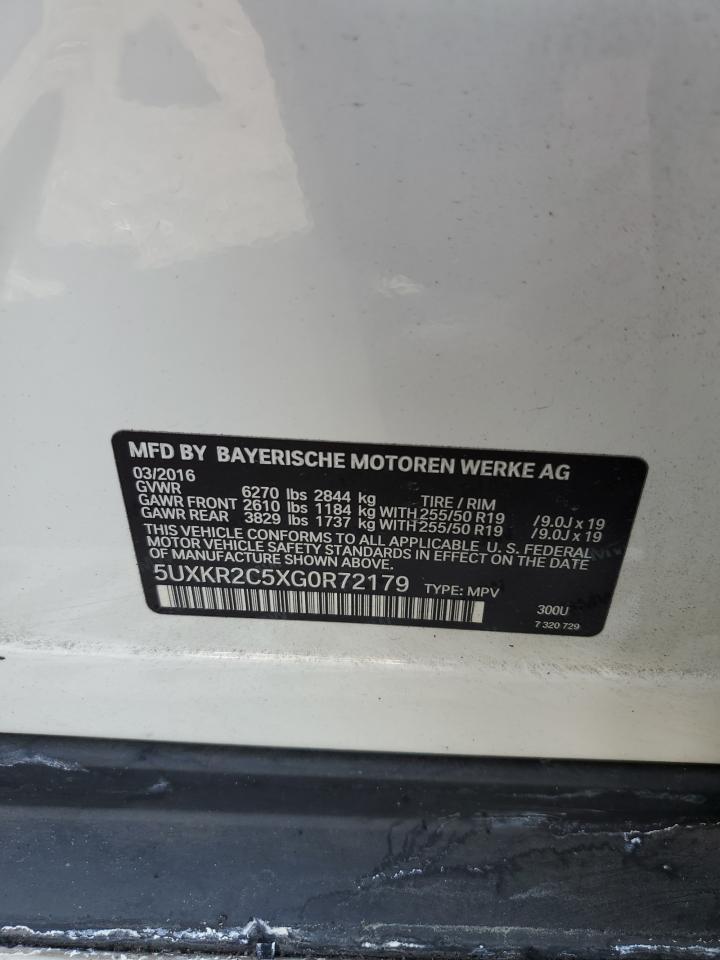 2016 BMW X5 Sdrive35I VIN: 5UXKR2C5XG0R72179 Lot: 61805074