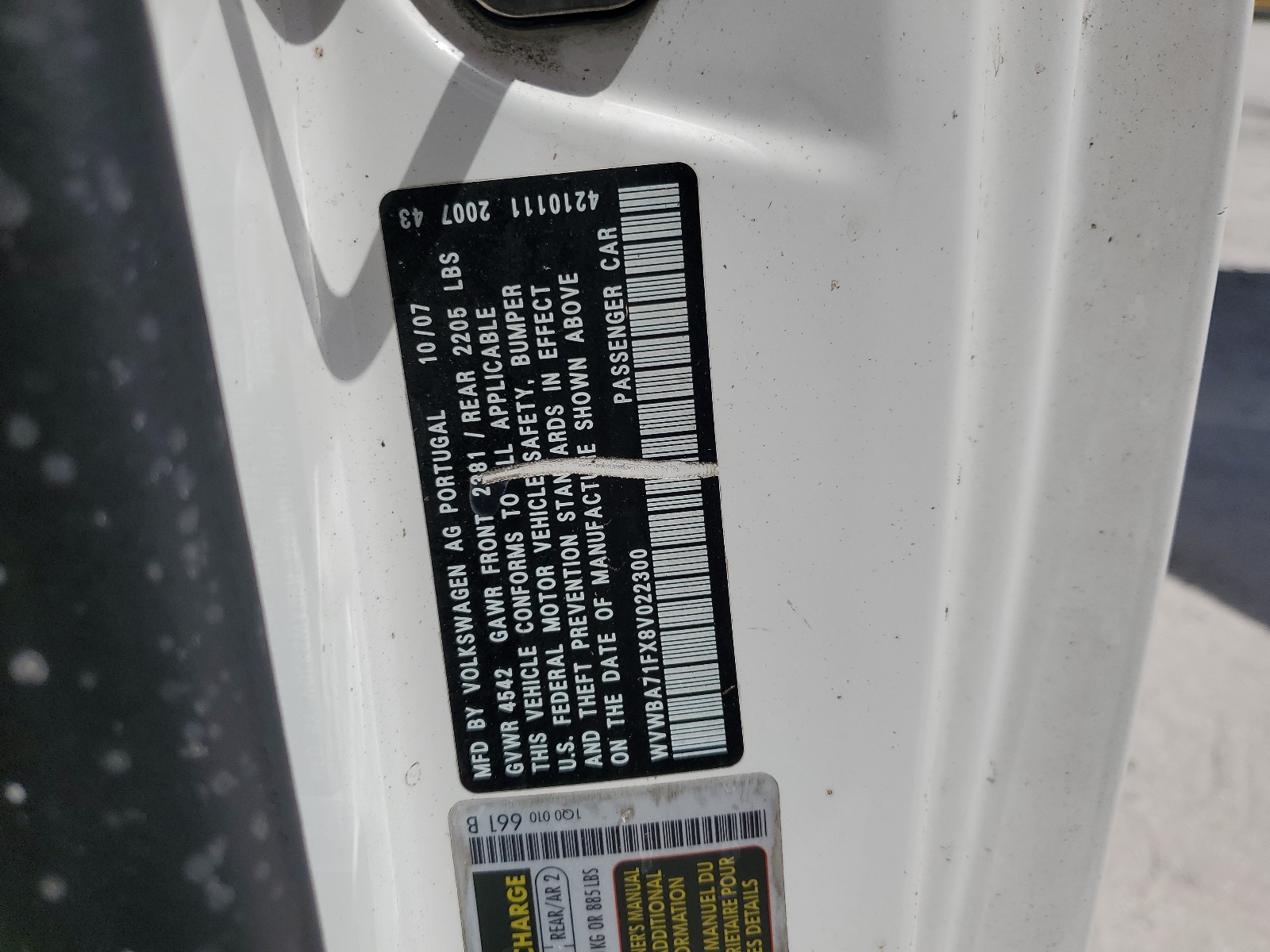 WVWBA71FX8V022300 2008 Volkswagen Eos Turbo