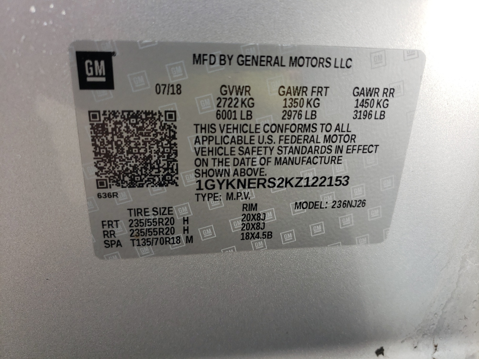 1GYKNERS2KZ122153 2019 Cadillac Xt5 Premium Luxury