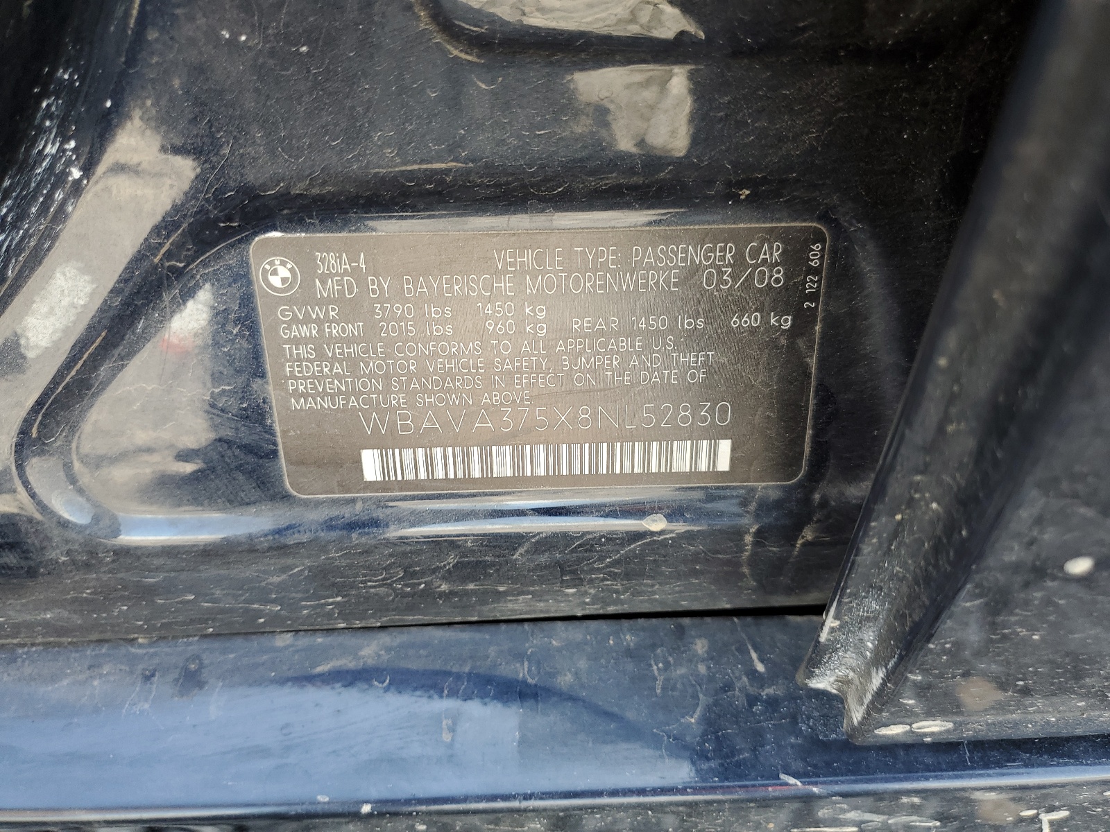 WBAVA375X8NL52830 2008 BMW 328 I