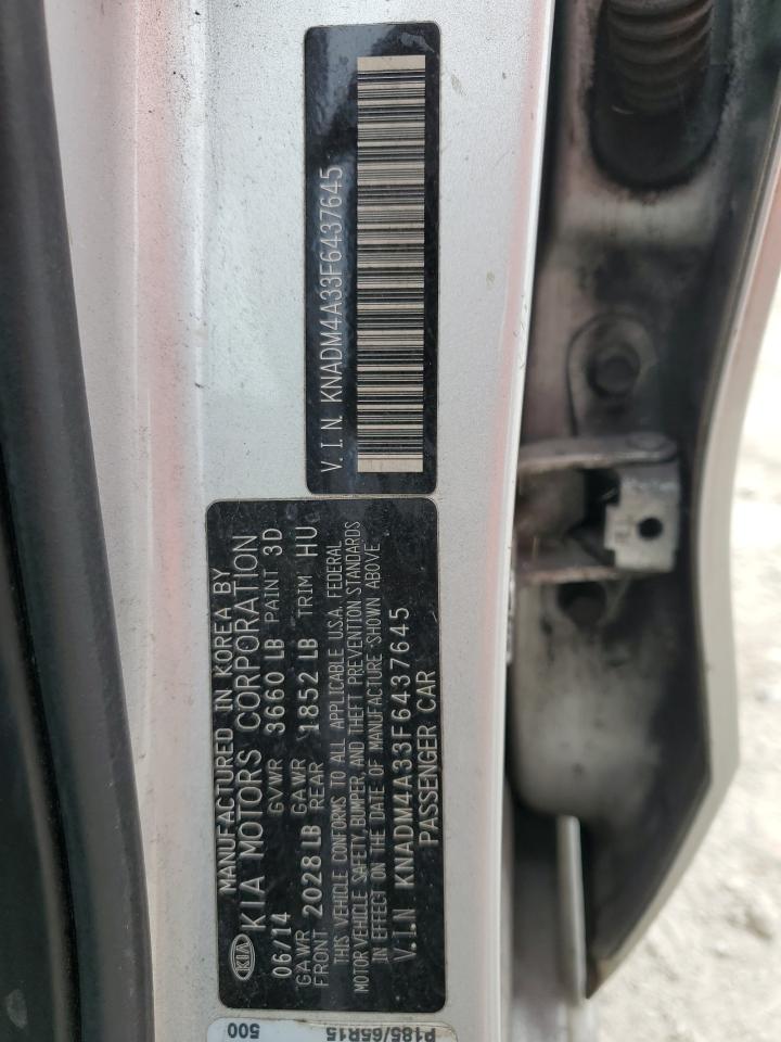 KNADM4A33F6437645 2015 Kia Rio Lx