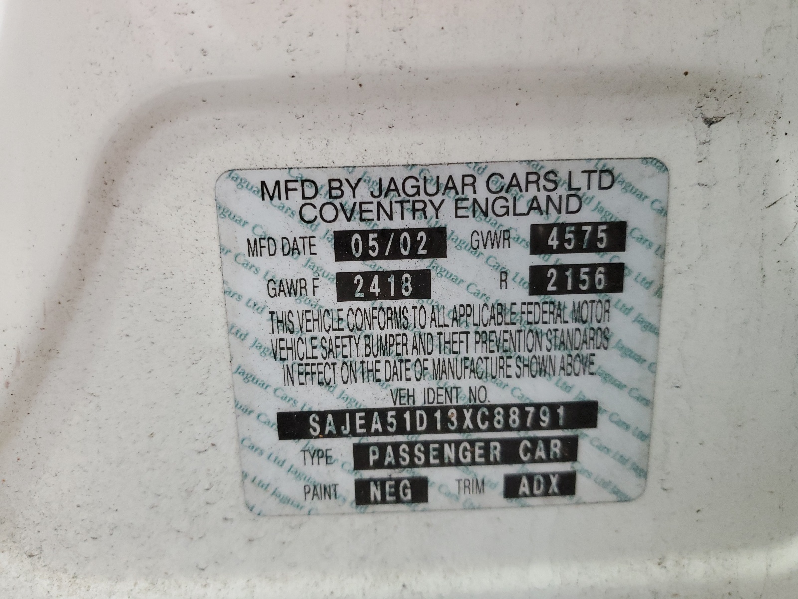 SAJEA51D13XC88791 2003 Jaguar X-Type 2.5