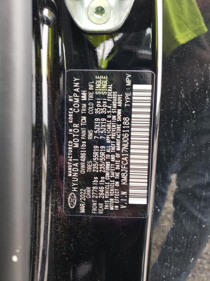 2022 Hyundai Tucson Sel Convenience VIN: KM8JFCA17NU061188 Lot: 63905874