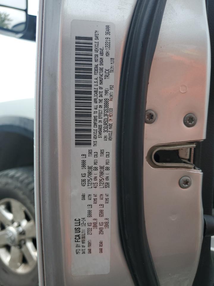 2015 Ram 2500 Slt VIN: 3C6UR5DL3FG538809 Lot: 62784914