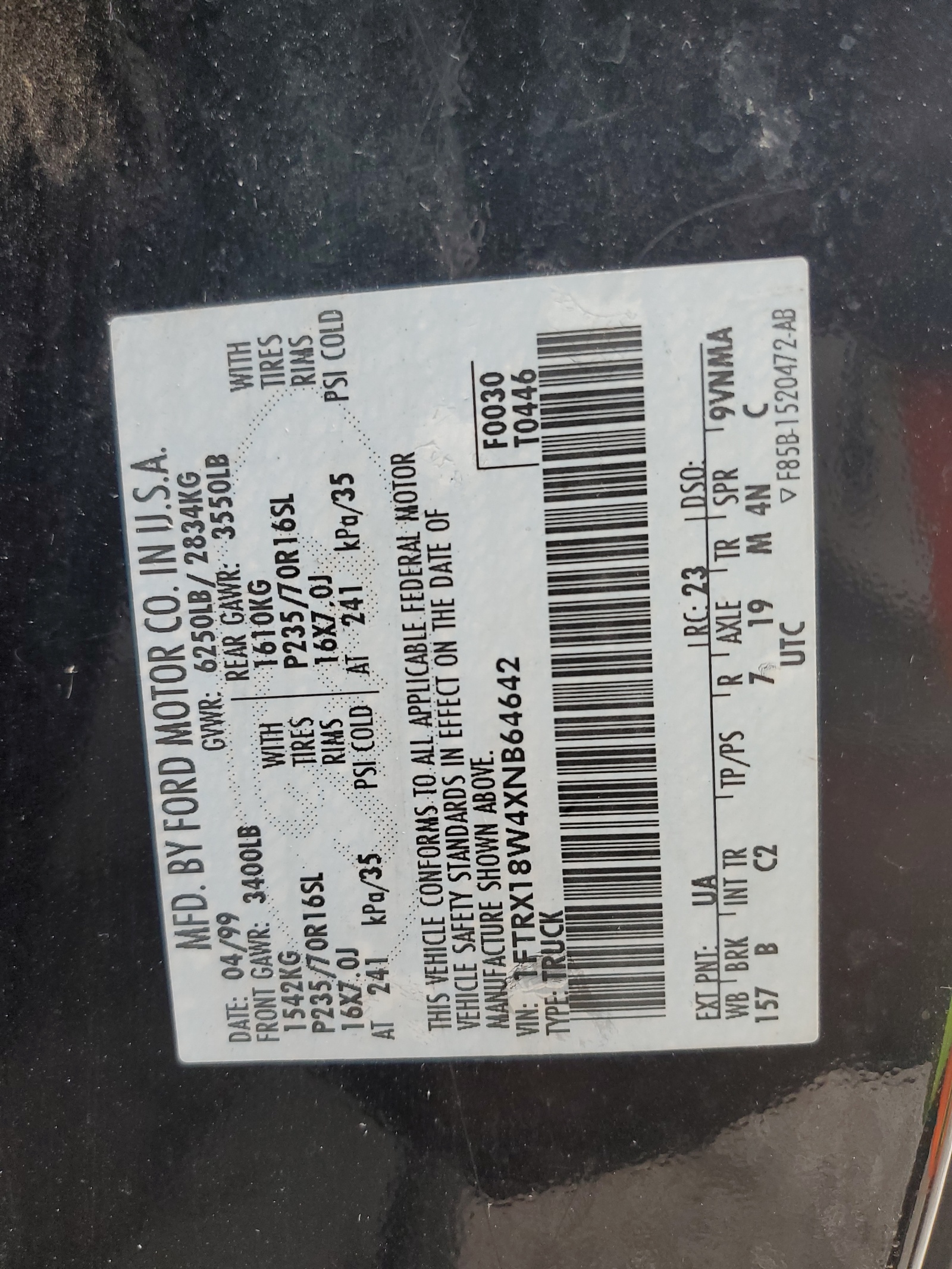 1FTRX18W4XNB64642 1999 Ford F150