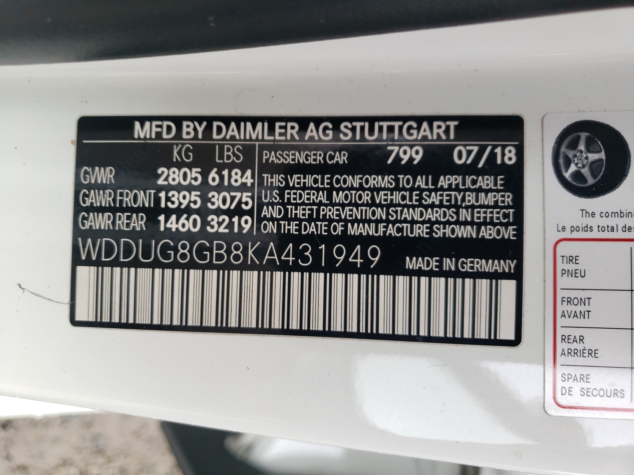 WDDUG8GB8KA431949 2019 Mercedes-Benz S 560 4Matic