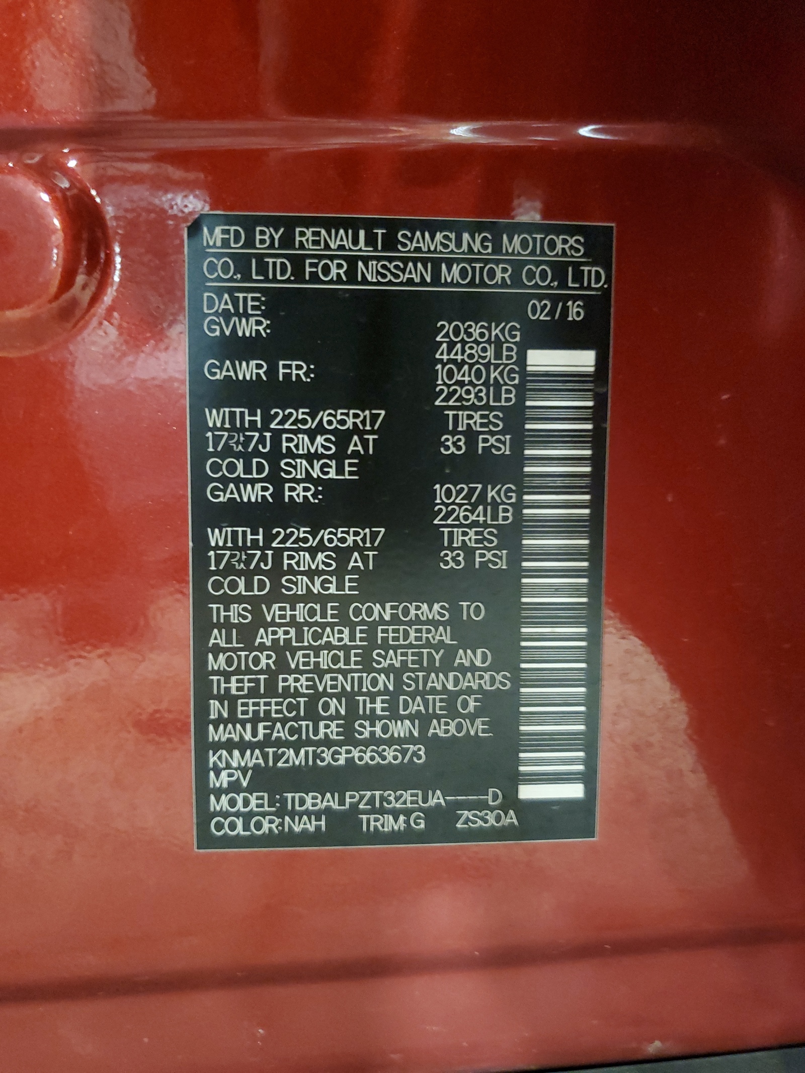 KNMAT2MT3GP663673 2016 Nissan Rogue S