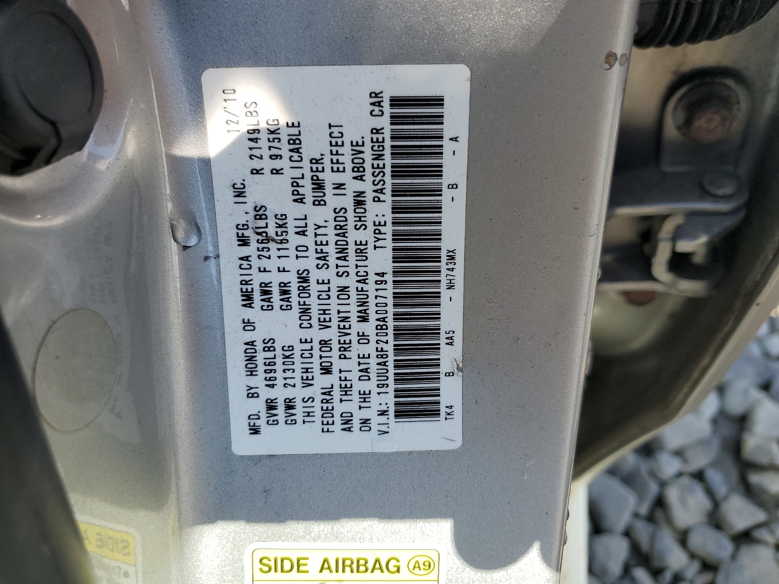 19UUA8F20BA007194 2011 Acura Tl