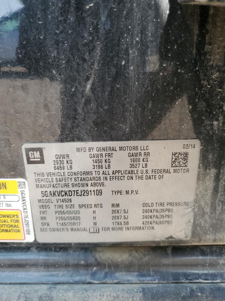 2014 Buick Enclave VIN: 5GAKVCKD7EJ291109 Lot: 62632554