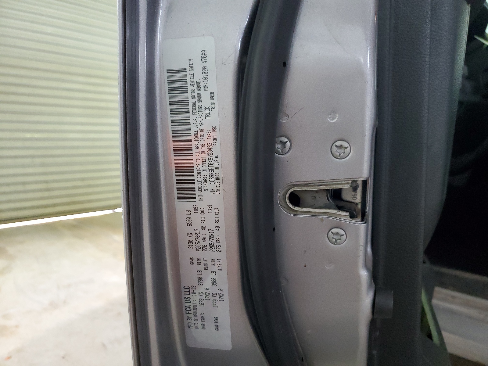 1C6RR6FT6KS723433 2019 Ram 1500 Classic Tradesman