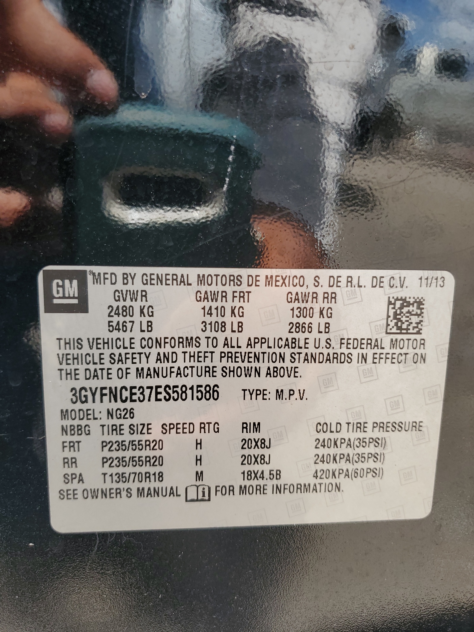 3GYFNCE37ES581586 2014 Cadillac Srx Performance Collection