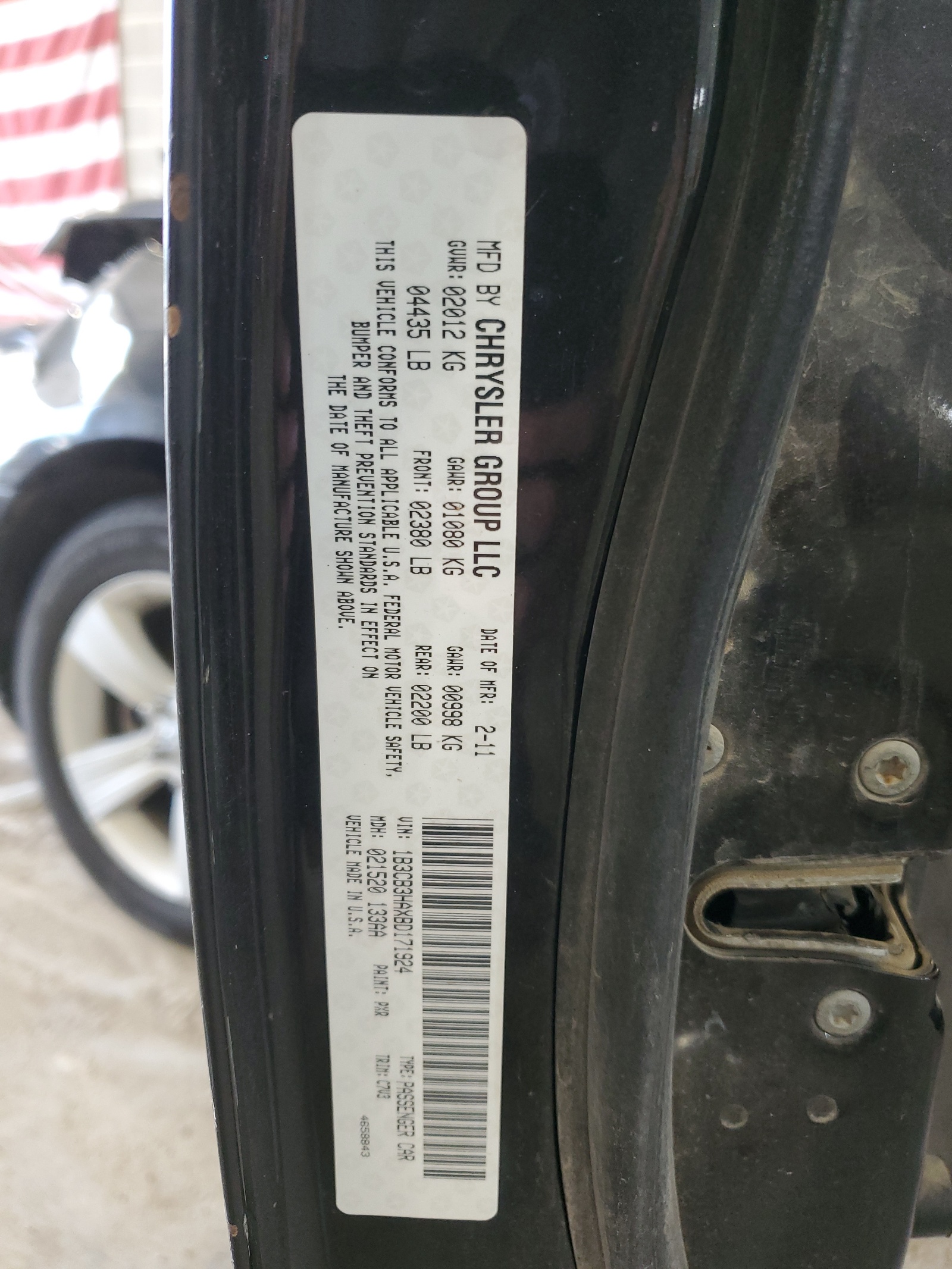 1B3CB3HAXBD171924 2011 Dodge Caliber Mainstreet