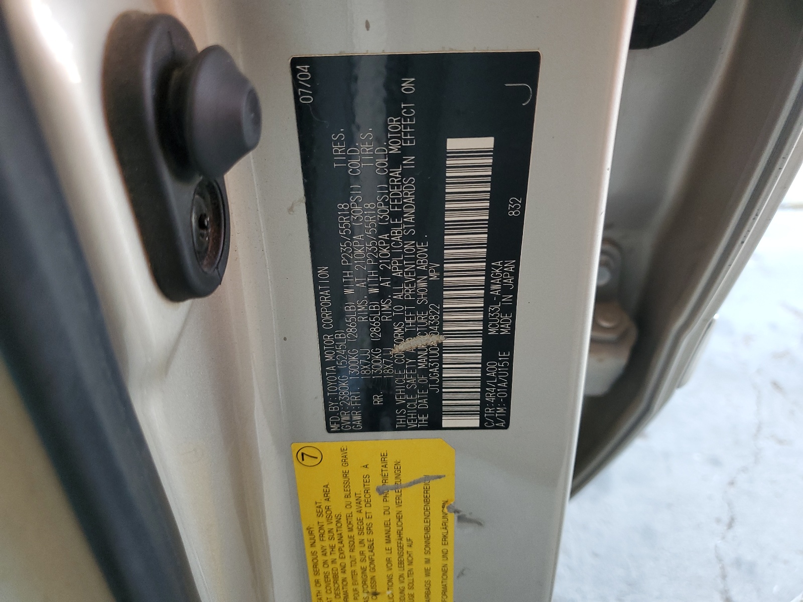 JTJGA31U040043822 2004 Lexus Rx 330