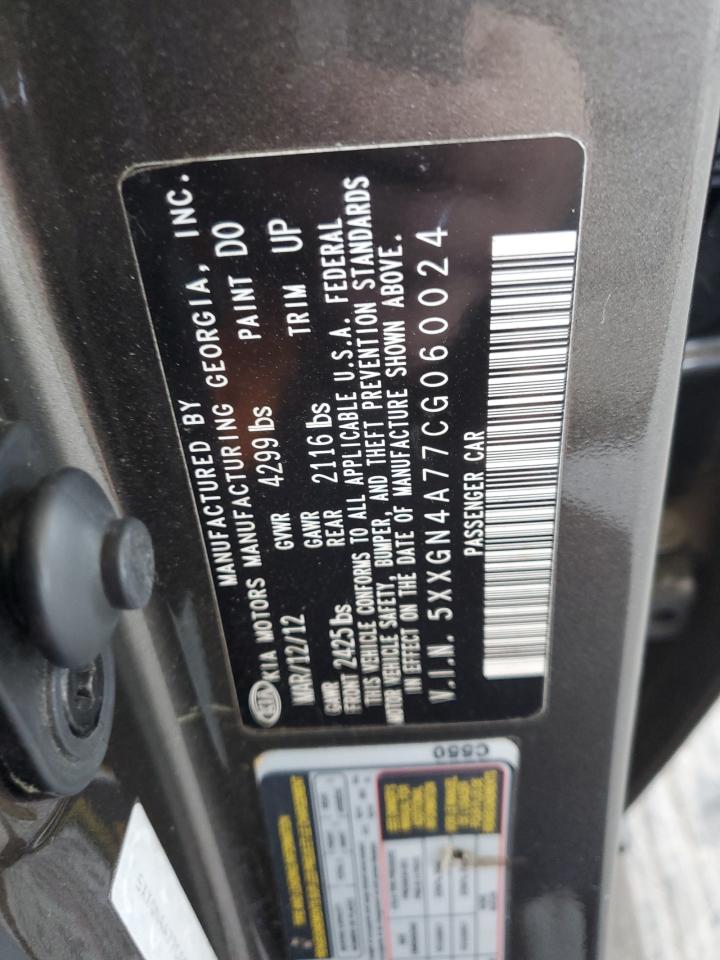 2012 Kia Optima Ex VIN: 5XXGN4A77CG060024 Lot: 62516424