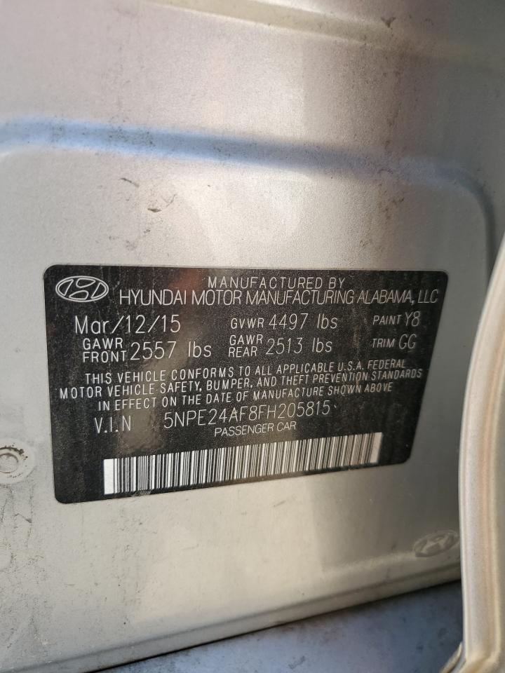 2015 Hyundai Sonata Se VIN: 5NPE24AF8FH205815 Lot: 64007384