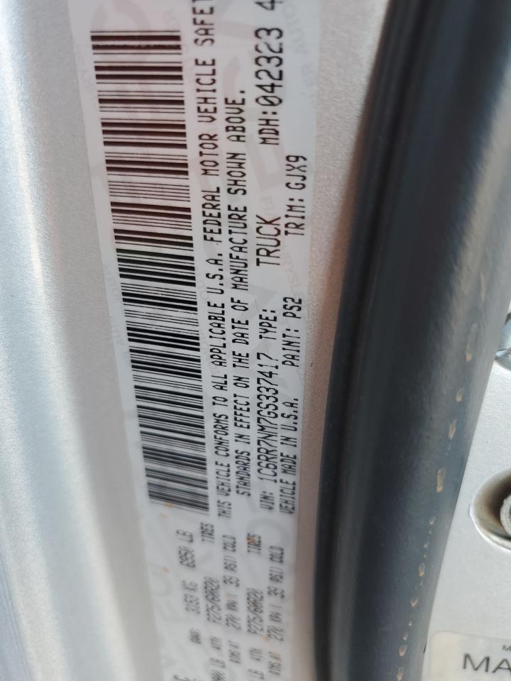 2016 Ram 1500 Laramie VIN: 1C6RR7NM7GS337417 Lot: 62762684