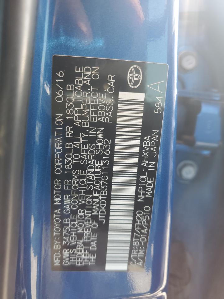 JTDKDTB37G1131632 2016 Toyota Prius C