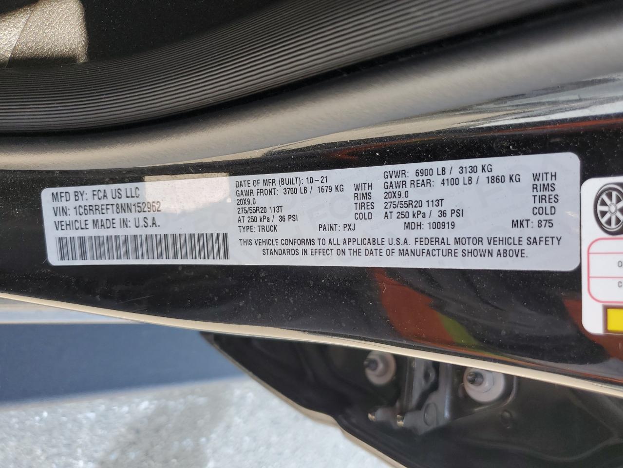 2022 Ram 1500 Big Horn/Lone Star VIN: 1C6RREFT8NN152962 Lot: 64856884