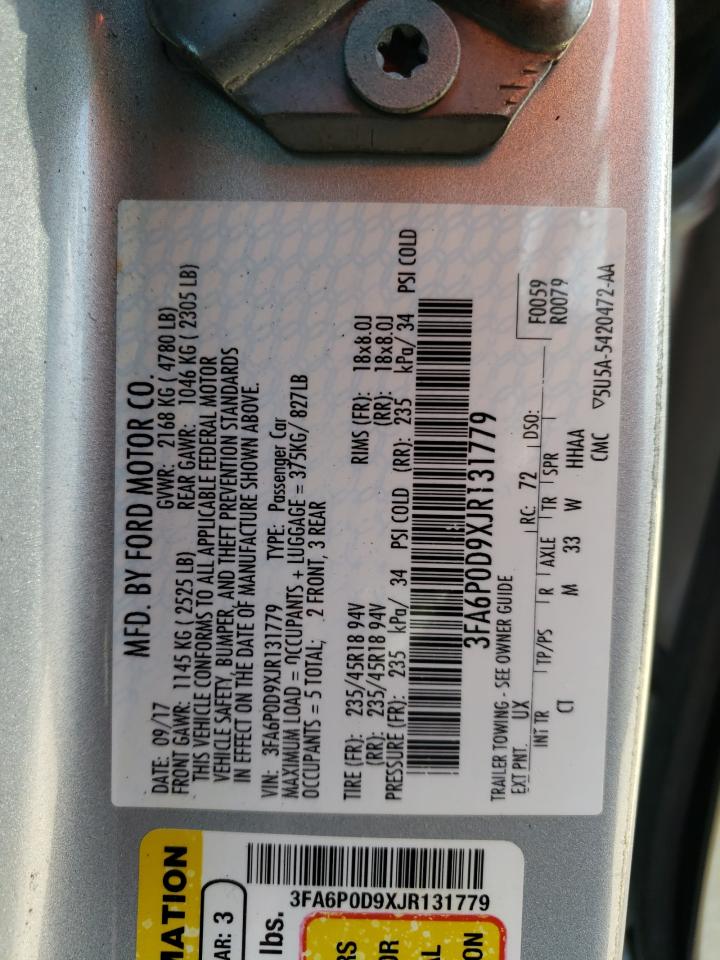 3FA6P0D9XJR131779 2018 Ford Fusion Titanium/Platinum