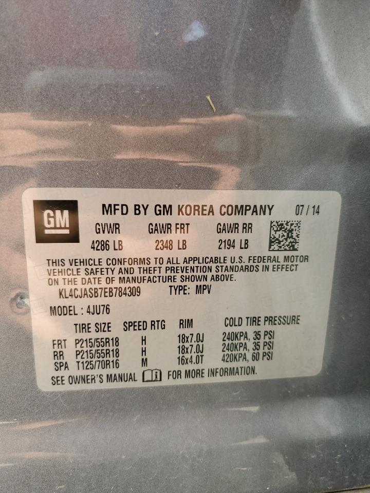 2014 Buick Encore VIN: KL4CJASB7EB784309 Lot: 63418134