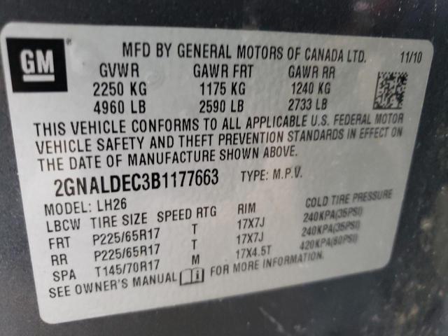 2GNALDEC3B1177663 | 2011 Chevrolet equinox lt